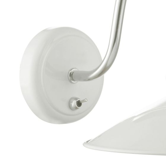 Där Lighting Liden Wall Light White And Polished Chrome