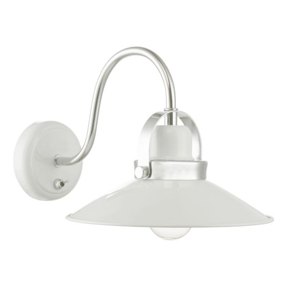 där lighting Liden Wall Light White and Polished Chrome