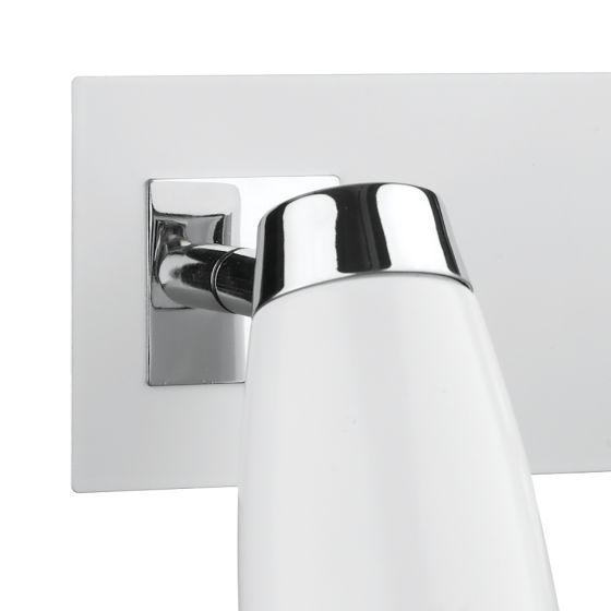Där Lighting Loft 2 Light Wall Spotlight Matt White Polished Chrome