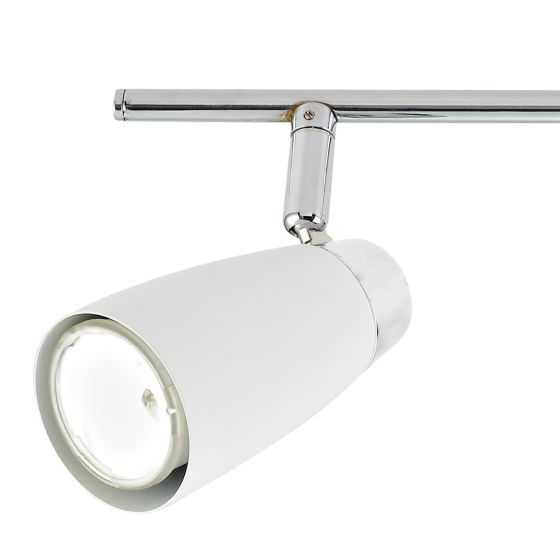 Där Lighting Loft 4 Light Bar Spotlight Matt White Polished Chrome