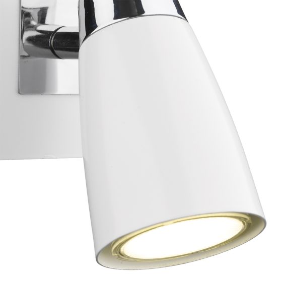 Där Lighting Loft Single Wall Spotlight Matt White Polished Chrome