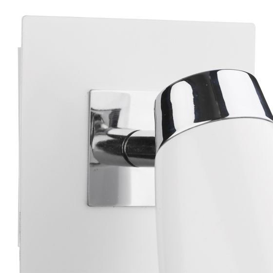 där lighting Loft Single Wall Spotlight Matt White Polished Chrome