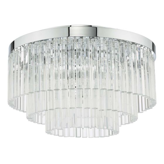 Där Lighting Logan 5 Light Flush Polished Chrome Glass