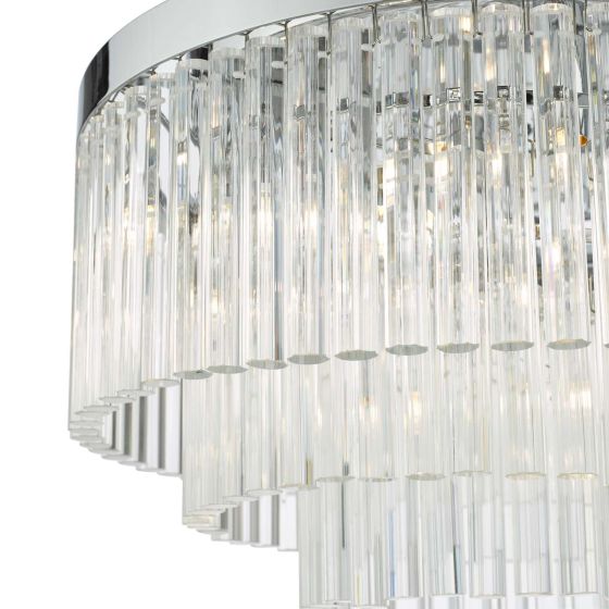 Där Lighting Logan 5 Light Flush Polished Chrome Glass