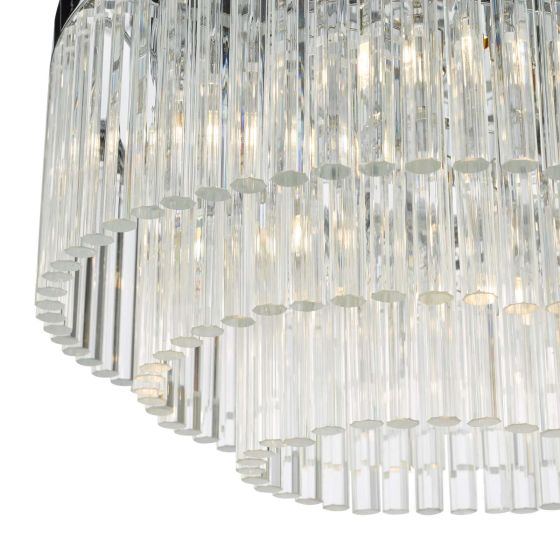 Där Lighting Logan 5 Light Flush Polished Chrome Glass
