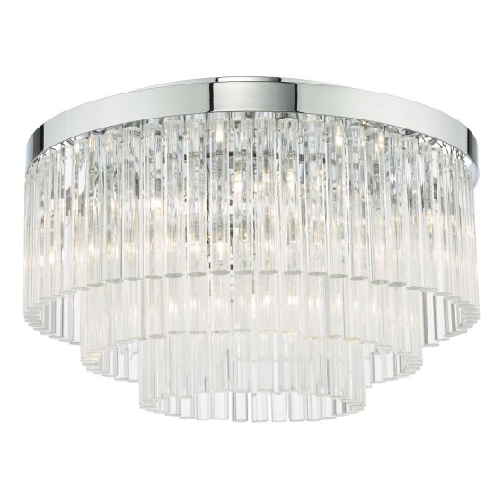 där lighting Logan 5 Light Flush Polished Chrome Glass