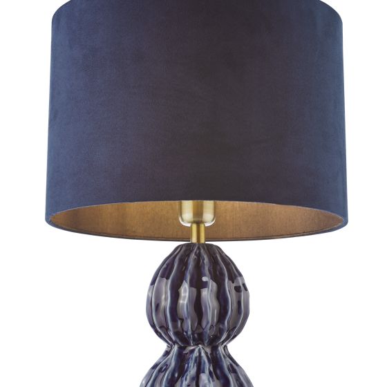 Där Lighting Lorelai Ceramic Table Lamp Blue With Shade