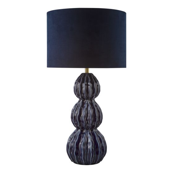 där lighting Lorelai Ceramic Table Lamp Blue With Shade