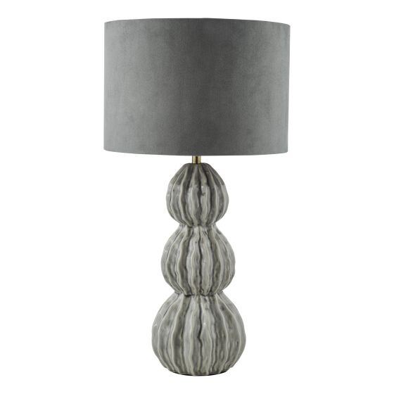 Där Lighting Lorelai Ceramic Table Lamp Grey With Shade