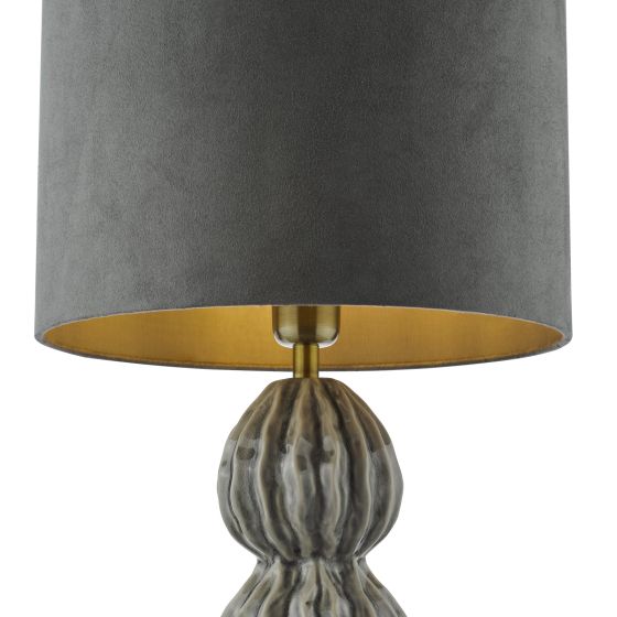 Där Lighting Lorelai Ceramic Table Lamp Grey With Shade