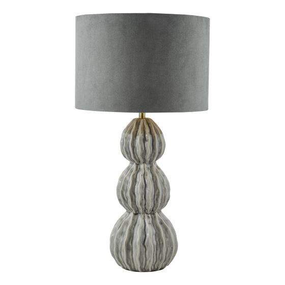 där lighting Lorelai Ceramic Table Lamp Grey With Shade