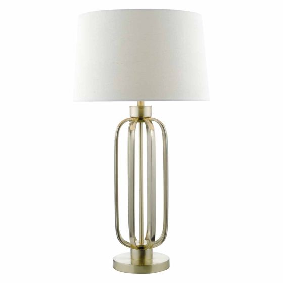 Där Lighting Lucie Table Lamp Satin Brass With Shade