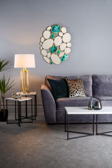 Där Lighting Lucie Table Lamp Satin Brass With Shade