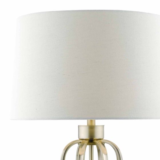 där lighting Lucie Table Lamp Satin Brass With Shade