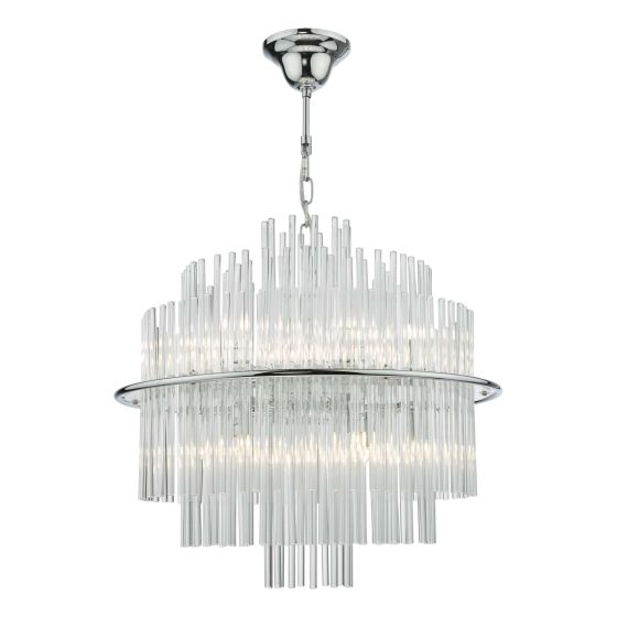 där lighting Lukas 13 Light Pendant Polished Chrome Glass