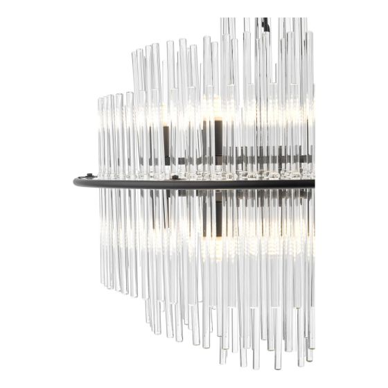 Där Lighting Lukas 13 Light Pendant Satin Black And Glass
