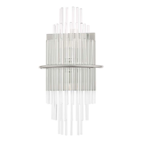 Där Lighting Lukas 2 Light Wall Light Polished Chrome Glass