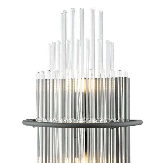 Där Lighting Lukas 2 Light Wall Light Satin Black And Glass