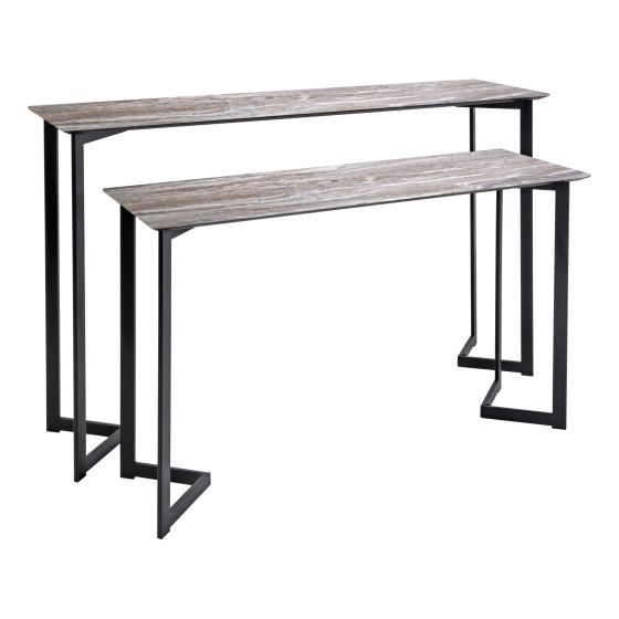 där lighting Lulani Nested Console Table Brown Stone