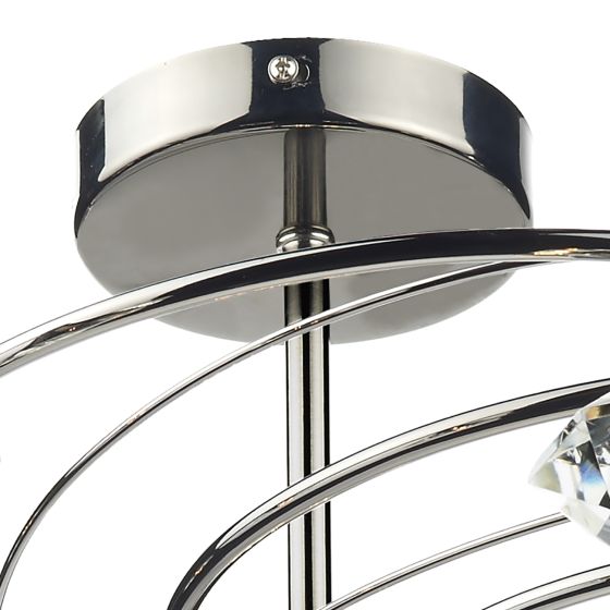 Där Lighting Luther 10 Light Semi Flush Black Chrome Crystal