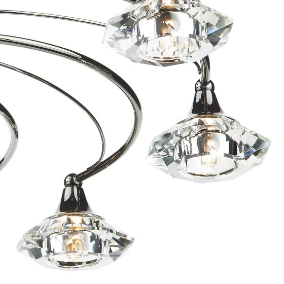 där lighting Luther 10 Light Semi Flush Black Chrome Crystal