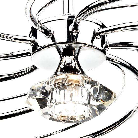 Där Lighting Luther 10 Light Semi Flush Polished Chrome Crystal