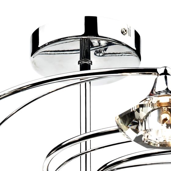 Där Lighting Luther 10 Light Semi Flush Polished Chrome Crystal