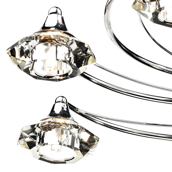 där lighting Luther 10 Light Semi Flush Polished Chrome Crystal