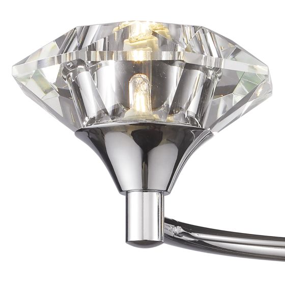 där lighting Luther 2 Light Wall Light Polished Chrome Crystal
