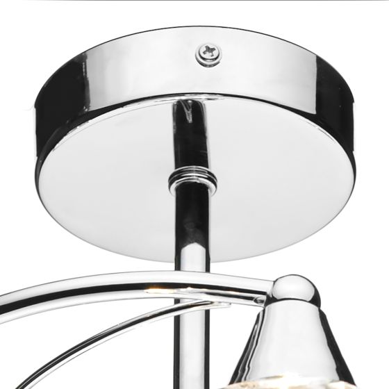 Där Lighting Luther 4 Light Semi Flush Polished Chrome Crystal