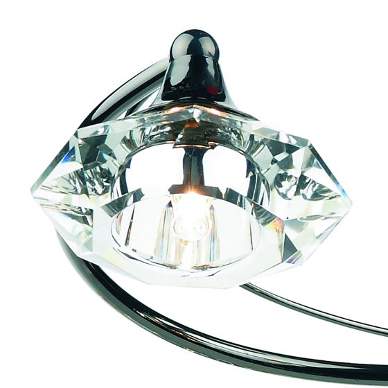där lighting Luther 6 Light Semi Flush Black Chrome Crystal