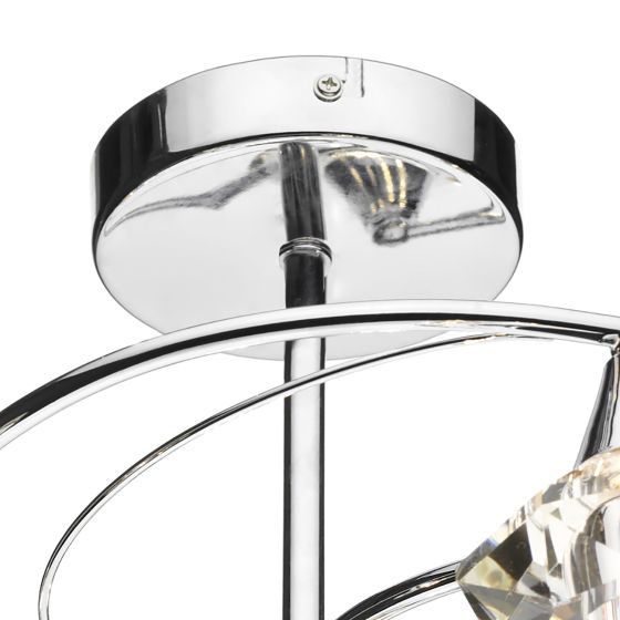 Där Lighting Luther 6 Light Semi Flush Polished Chrome Crystal