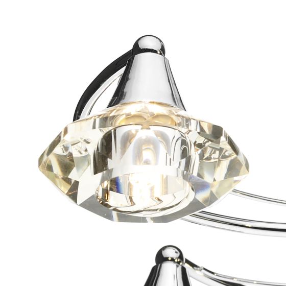 där lighting Luther 6 Light Semi Flush Polished Chrome Crystal