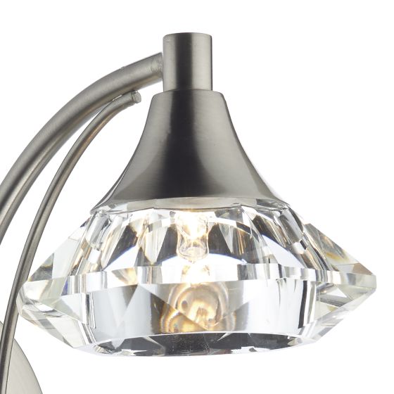 där lighting Luther Wall Light Satin Chrome Crystal