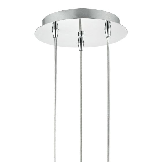Där Lighting Lyall 3 Light Pendant Polished Chrome Glass