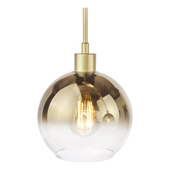 Där Lighting Lycia 3 Light Bar Pendant Satin Gold And Gold Ombre Glass