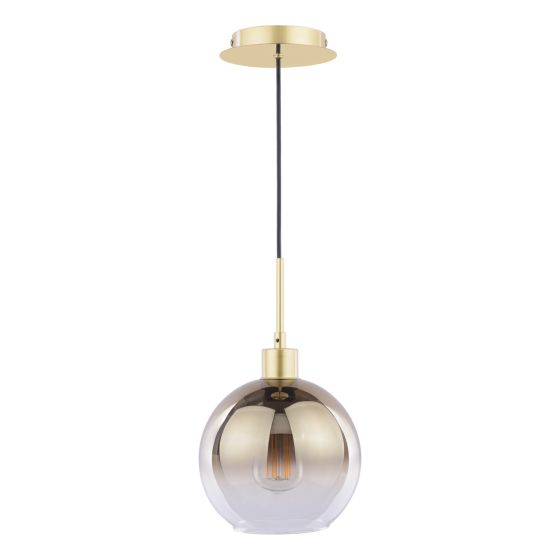 Där Lighting Lycia Pendant Satin Gold And Gold Ombre Glass