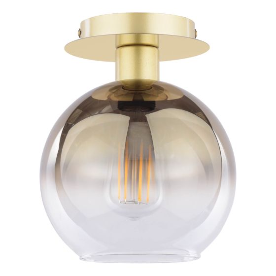 Där Lighting Lycia Semi-Flush Satin Gold And Gold Ombre Glass