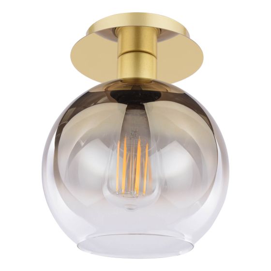 Där Lighting Lycia Semi-Flush Satin Gold And Gold Ombre Glass