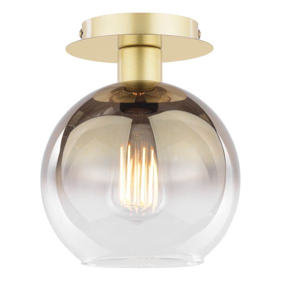 där lighting Lycia Semi-Flush Satin Gold and Gold Ombre Glass