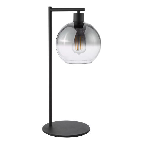 Där Lighting Lycia Table Lamp Matt Black And Smoked Ombre Glass