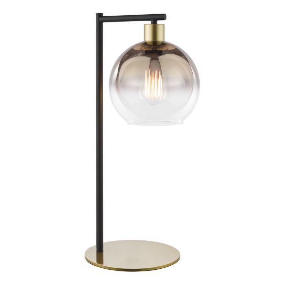 där lighting Lycia Table Lamp Satin Gold and Gold Ombre Glass