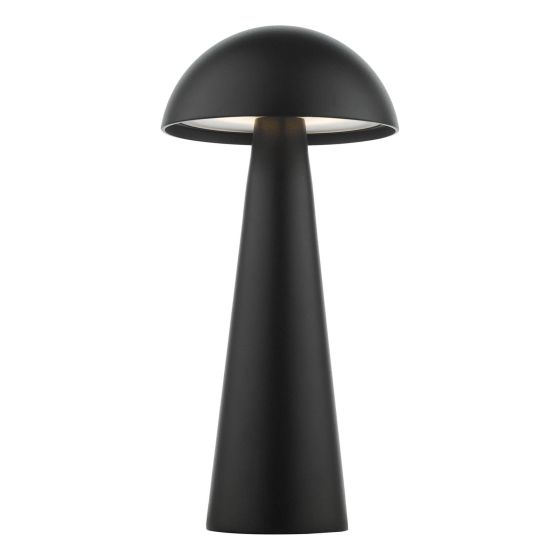 där lighting Lyle Rechargeable Outdoor Table Lamp Matt Black LED IP54