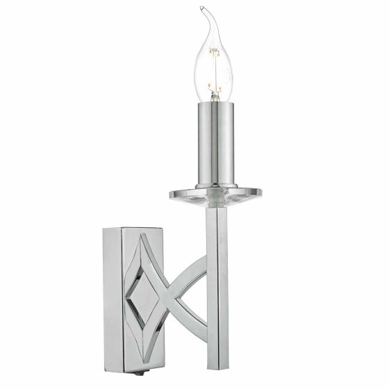 Där Lighting Lyon Wall Light Polished Chrome & Crystal