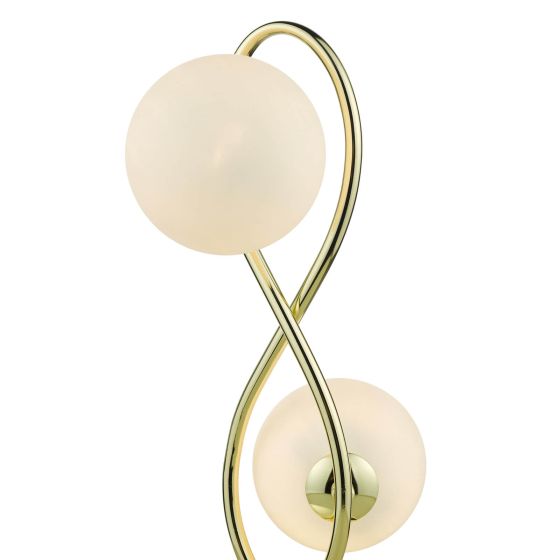 Där Lighting Lysandra 2 Light Table Lamp Polished Gold And Opal Glass