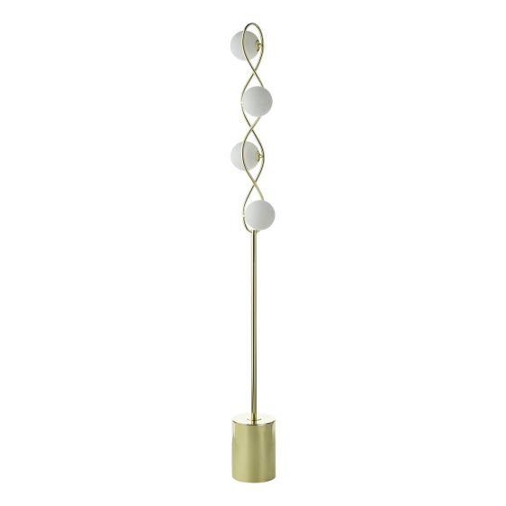 Där Lighting Lysandra 4 Light Floor Lamp Polished Gold And Opal Glass