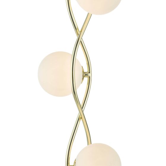 Där Lighting Lysandra 4 Light Floor Lamp Polished Gold And Opal Glass