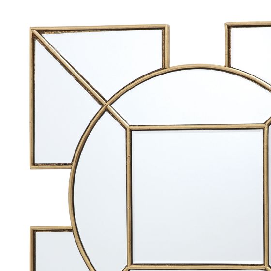 Där Lighting Lyshia Square Mirror With Gold Foil Detail 60cm