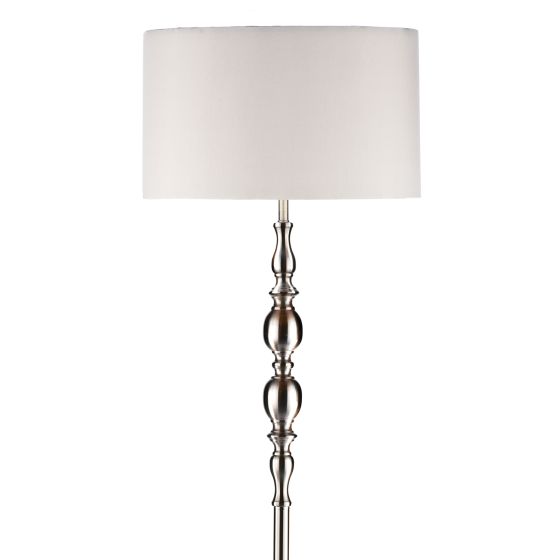 Där Lighting Madrid Floor Lamp Satin Chrome With Shade