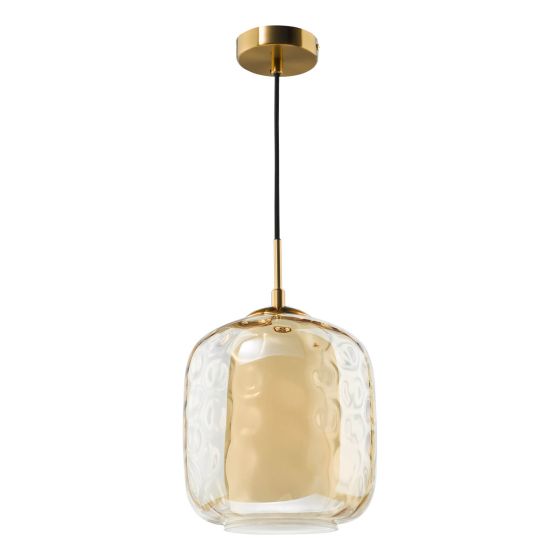 Där Lighting Majella Pendant Aged Brass And Champagne Glass